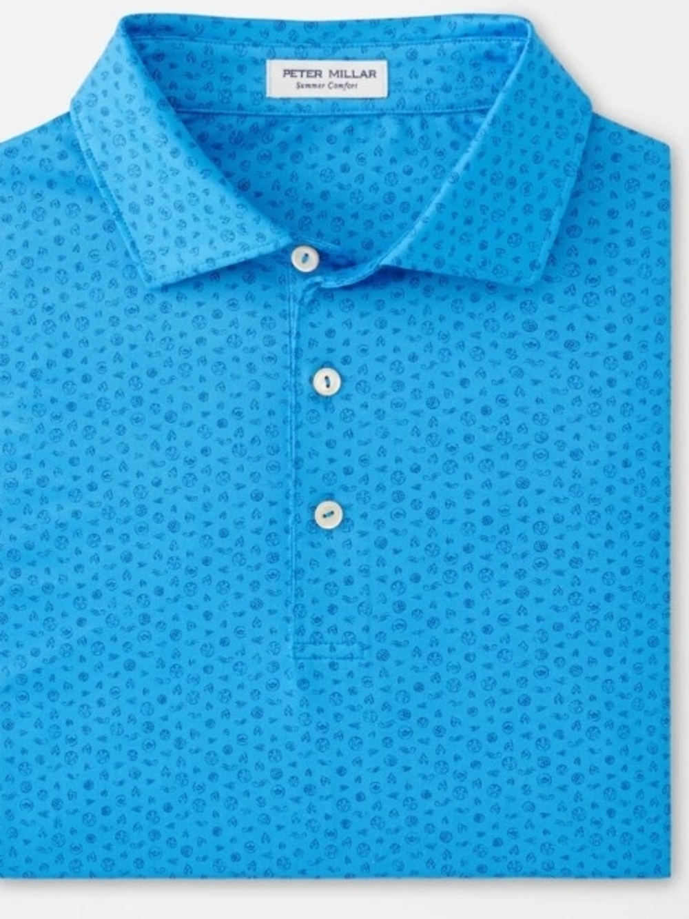 Peter Millar Summer Comfort Men's Elements Performance Jersey Polo Blue Large
